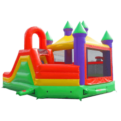 Castle204 1761167730 Orange Rainbow Deluxe Castle Bounce House/Slide Combo